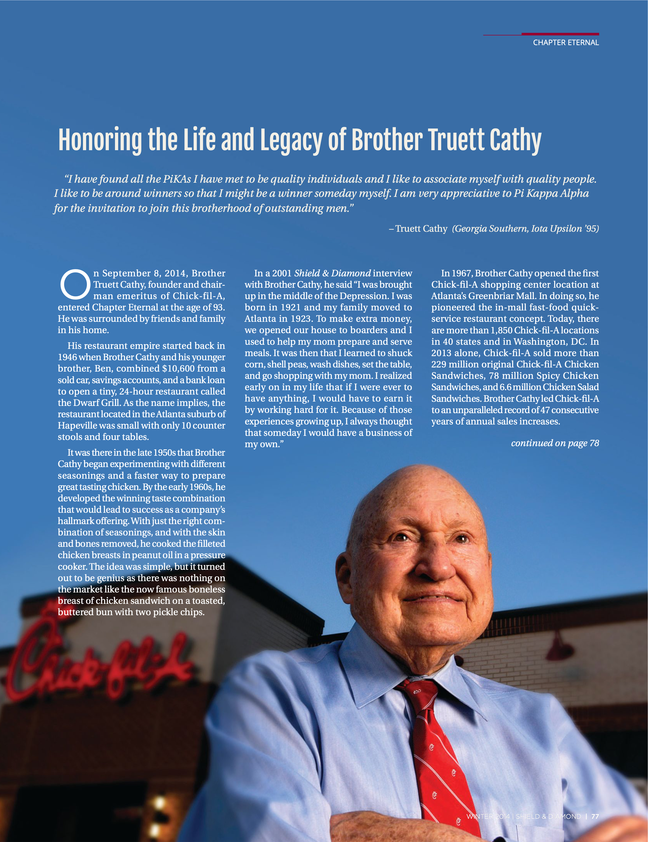 Chapter Eternal, Winter 2014